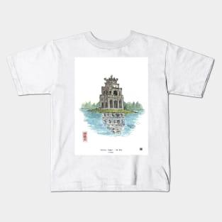 Turtle Tower Hanoi Vietnam (Hồ Hoàn Kiếm) Illustration Kids T-Shirt